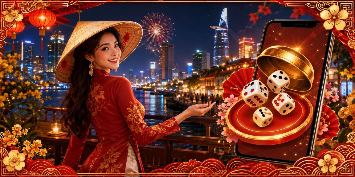 Người chơi tham gia trò tài xỉu ở TP. Hồ Chí Minh có vùng miệng nón lá đặc trưng